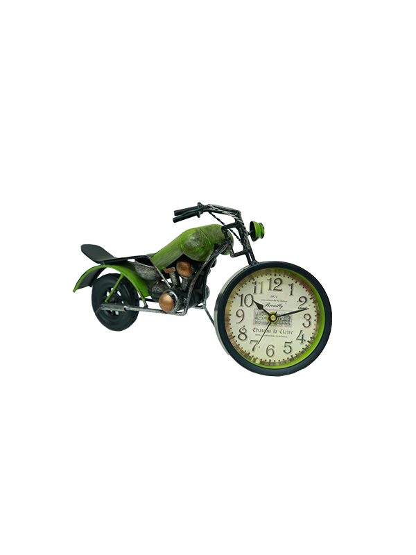 Motorbike Clock Decor - Green